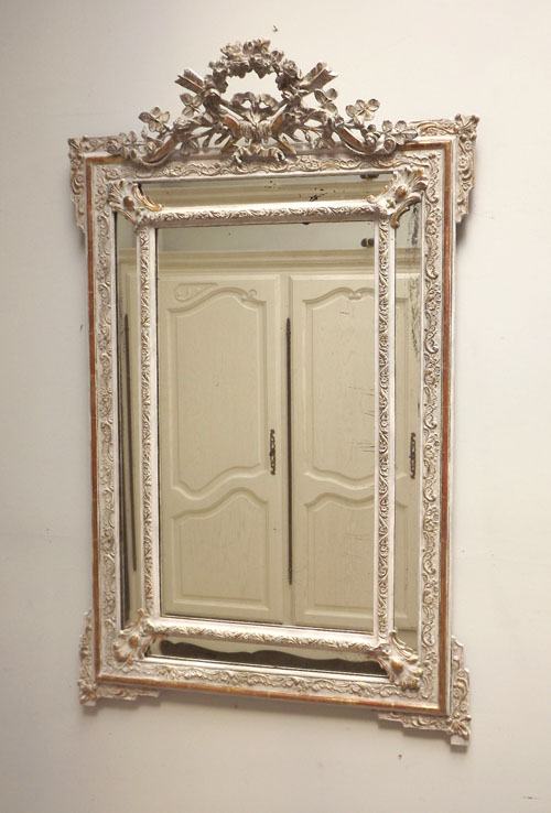 Imw3257 Stunning French Antique Cushion Mirror French Antique Crested Mirror